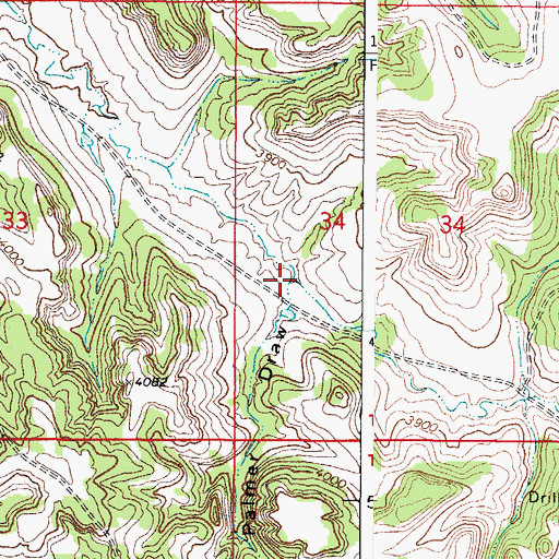 Topographic Map of Palmer Draw, WY