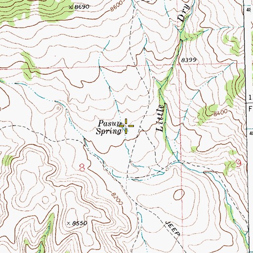Topographic Map of Pasup Spring, WY