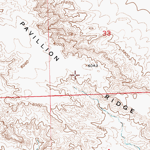 Topographic Map of Pavillion Ridge, WY