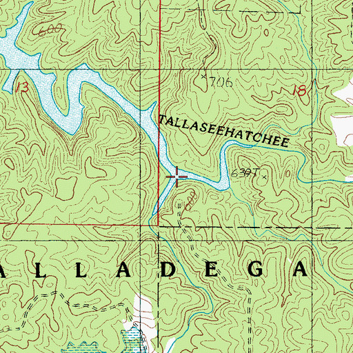 Topographic Map of Bulls Creek, AL