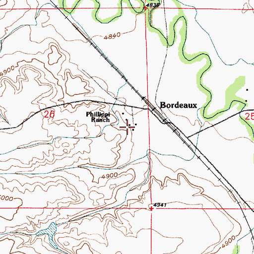 Topographic Map of Phillippi Ranch, WY