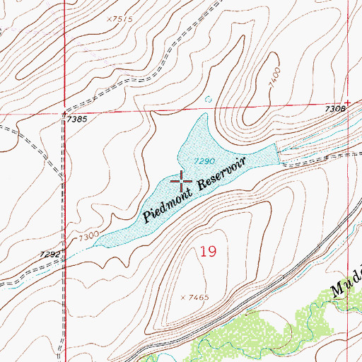 Topographic Map of Piedmont Reservoir, WY