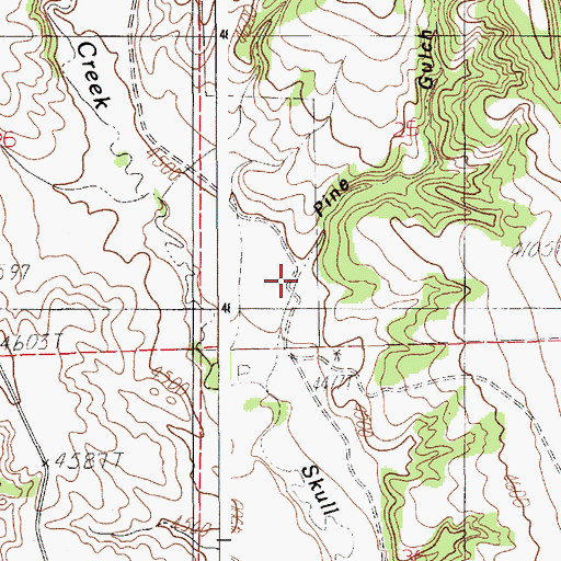 Topographic Map of Pine Gulch, WY