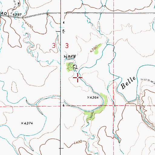 Topographic Map of Piney Creek, WY
