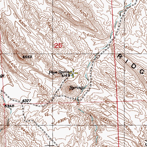 Topographic Map of Pipe Spring, WY