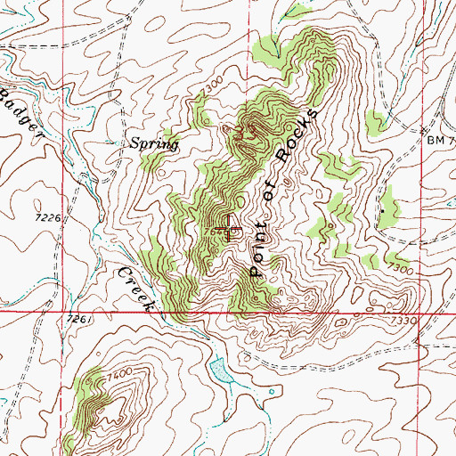 Topographic Map of Point of Rocks, WY