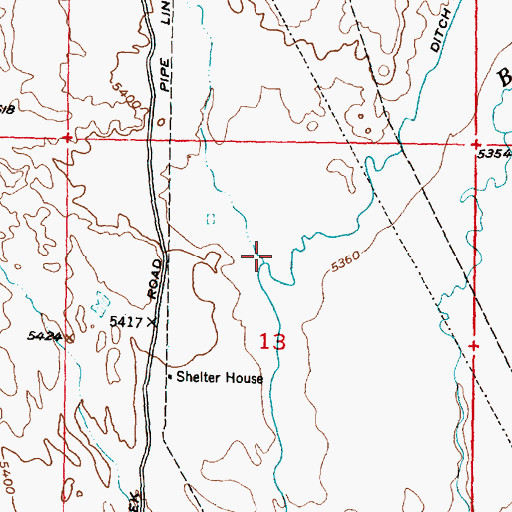 Topographic Map of Poison Draw, WY