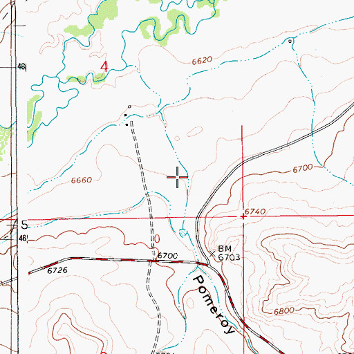 Topographic Map of Pomeroy Draw, WY