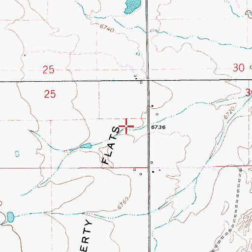 Topographic Map of Poverty Flats, WY