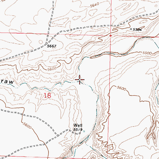 Topographic Map of Powder River Draw, WY