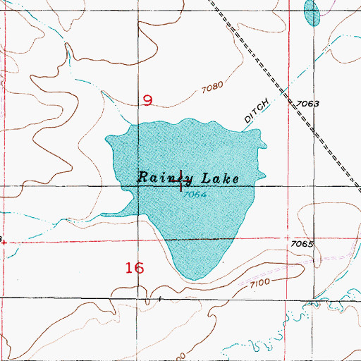 Topographic Map of Rainey Lake, WY