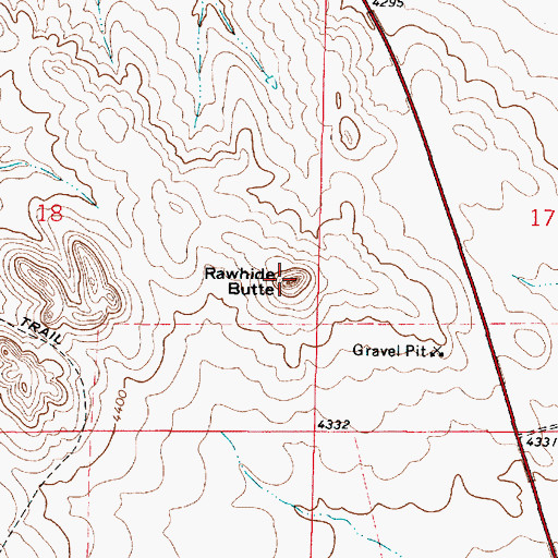 Topographic Map of Rawhide Butte, WY