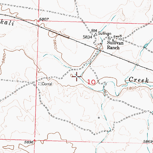 Topographic Map of Red Creek, WY