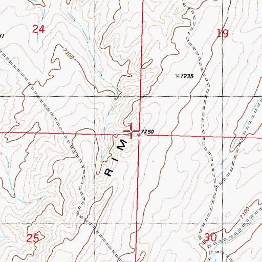 Topographic Map of Red Rim, WY