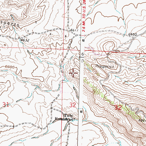 Topographic Map of Red Hills, WY