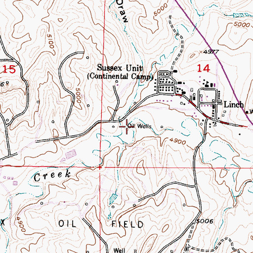 Topographic Map of Reeves Draw, WY