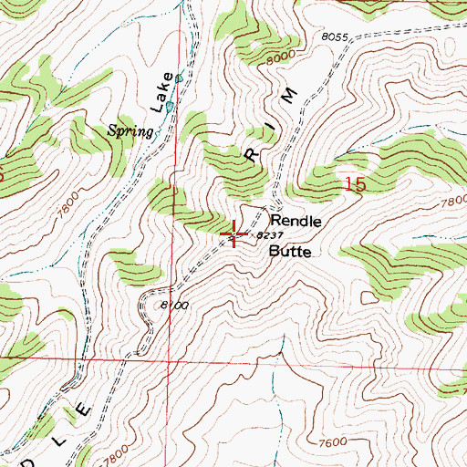 Topographic Map of Rendle Butte, WY