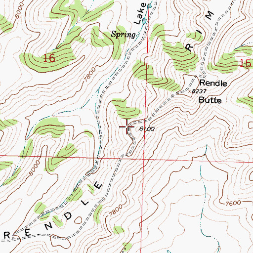 Topographic Map of Rendle Rim, WY