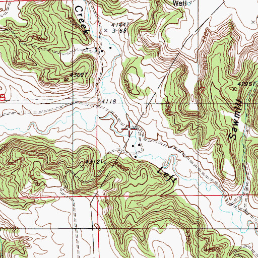 Topographic Map of Right Creek, WY