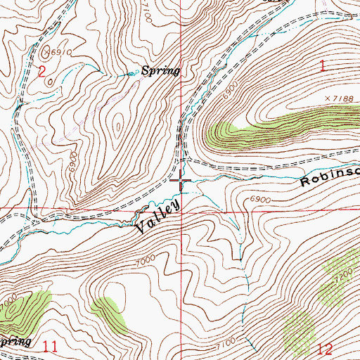 Topographic Map of Robinson Hollow, WY