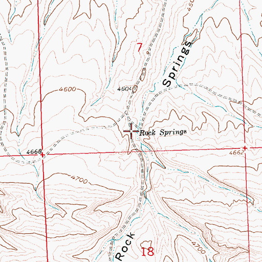 Topographic Map of Rock Springs, WY