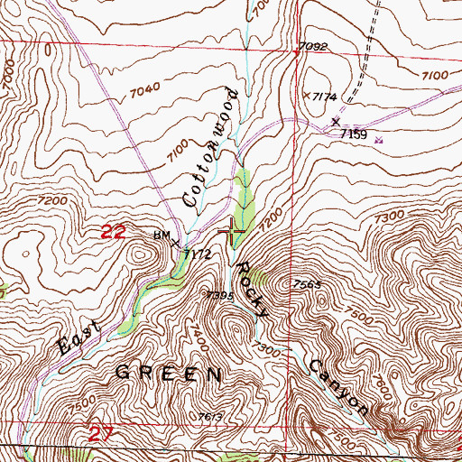 Topographic Map of Rocky Canyon, WY