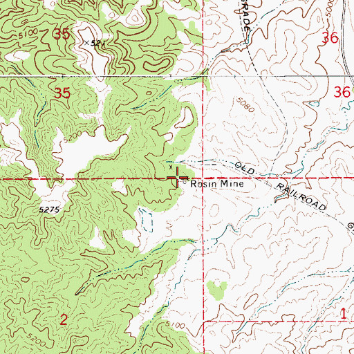 Topographic Map of Rosin Mine, WY