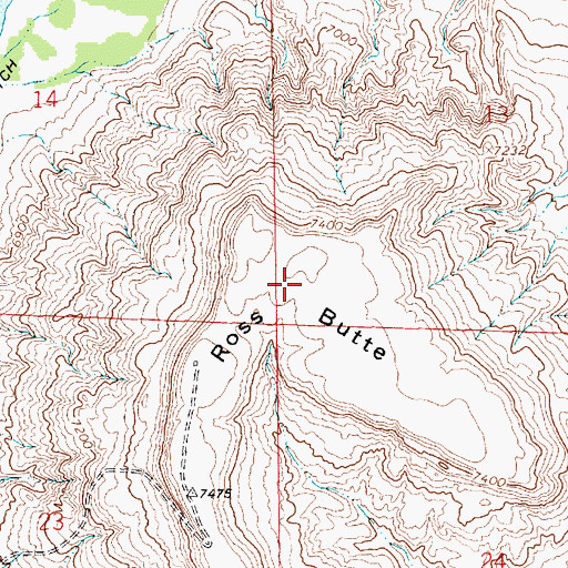 Topographic Map of Ross Butte, WY