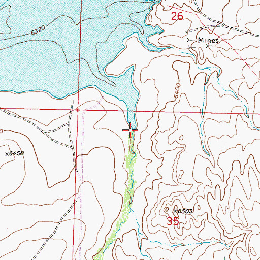 Topographic Map of Saint Marys Ditch, WY