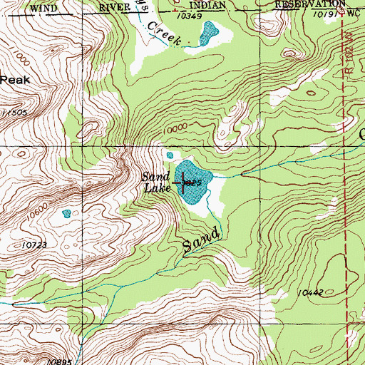 Topographic Map of Sand Lake, WY