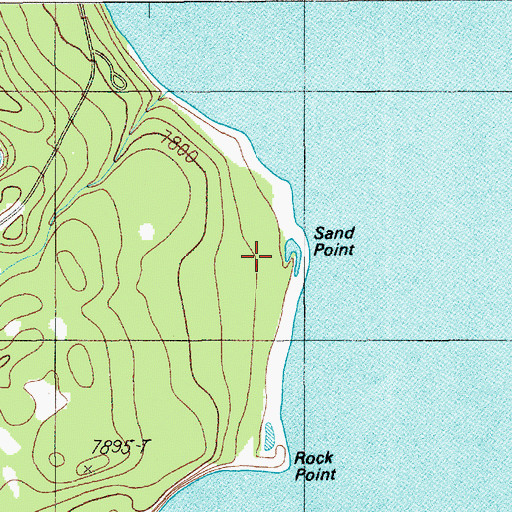 Topographic Map of Sand Point, WY