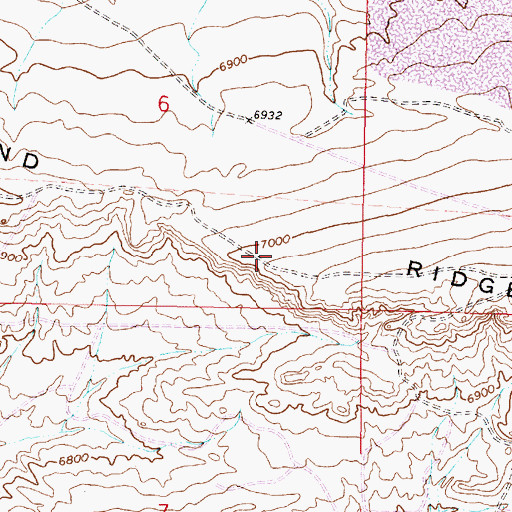 Topographic Map of Sand Ridge, WY