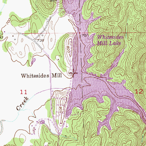Topographic Map of Chinch Creek, AL