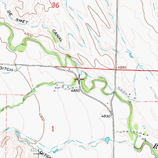 Topographic Map of Sayles Creek, WY