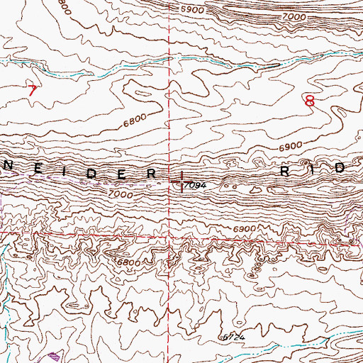 Topographic Map of Schneider Ridge, WY