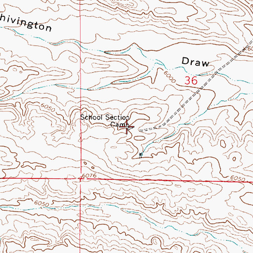 Topographic Map of School Section Camp, WY