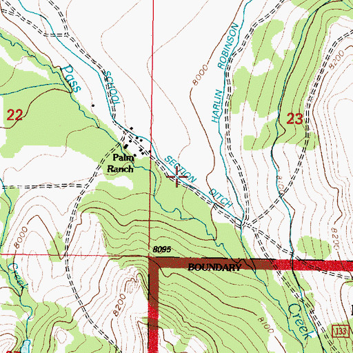 Topographic Map of School Section Ditch, WY