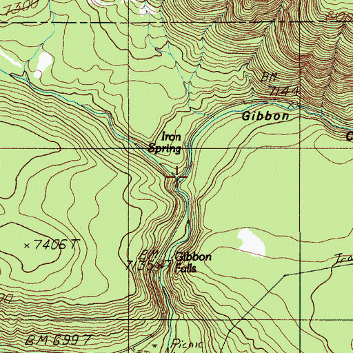 Topographic Map of Secret Valley Creek, WY