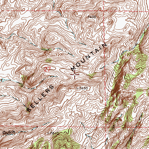 Topographic Map of Sellers Mountain, WY