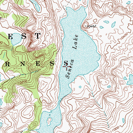 Topographic Map of Seneca Lake, WY