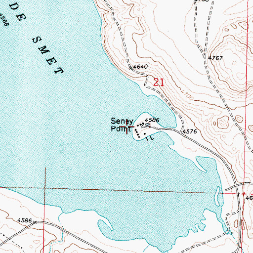 Topographic Map of Seney Point, WY