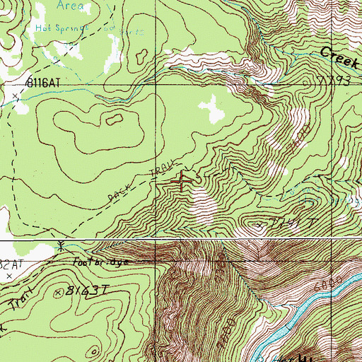 Topographic Map of Sevenmile Hole Trail, WY