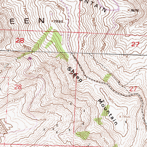 Topographic Map of Sheep Mountain, WY