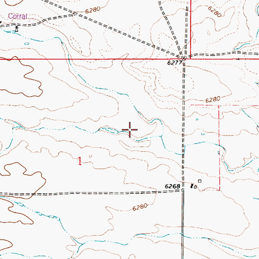 Topographic Map of Shelton Draw, WY