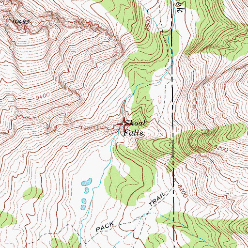 Topographic Map of Shoal Falls, WY