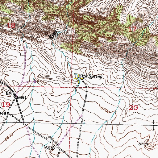 Topographic Map of Sips Spring, WY