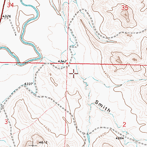 Topographic Map of Smith Draw, WY