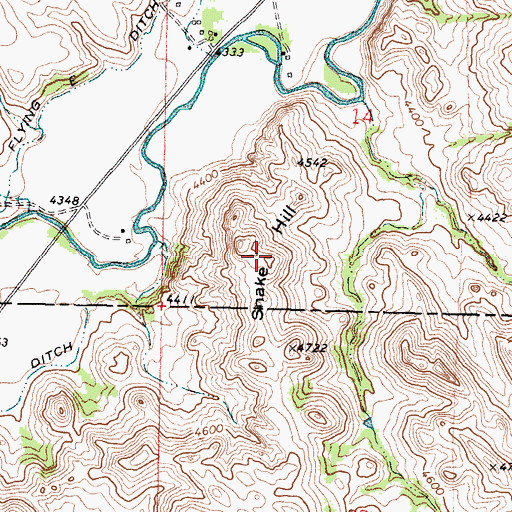 Topographic Map of Snake Hill, WY