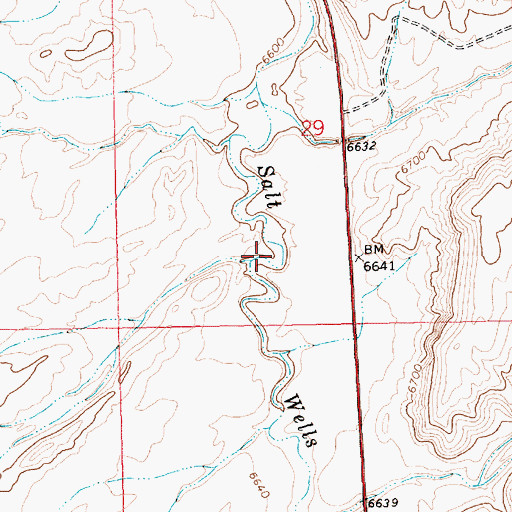 Topographic Map of Snow Spring Creek, WY