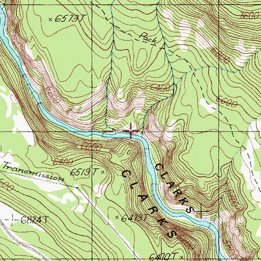 Topographic Map of Snowshoe Creek, WY